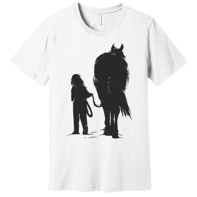 Girl With Horse Premium T-Shirt