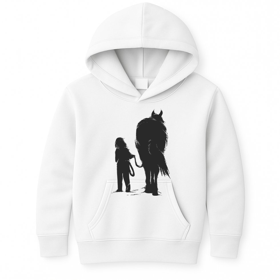 Girl With Horse Kids Hoodie