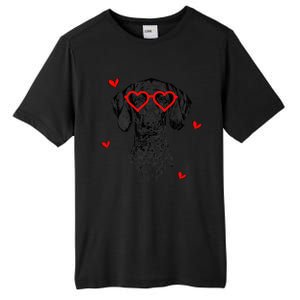 GSP With Heart Glasses Valentines Day Dog Mom Tall Fusion ChromaSoft Performance T-Shirt