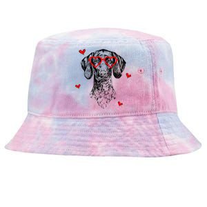 GSP With Heart Glasses Valentines Day Dog Mom Tie-Dyed Bucket Hat