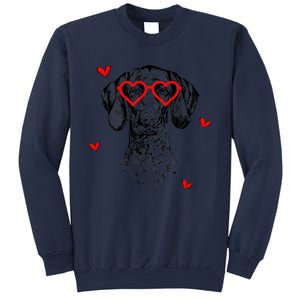 GSP With Heart Glasses Valentines Day Dog Mom Sweatshirt