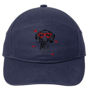 GSP With Heart Glasses Valentines Day Dog Mom 7-Panel Snapback Hat