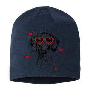 GSP With Heart Glasses Valentines Day Dog Mom Sustainable Beanie