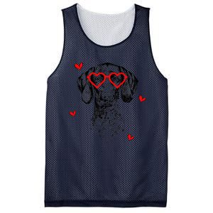 GSP With Heart Glasses Valentines Day Dog Mom Mesh Reversible Basketball Jersey Tank