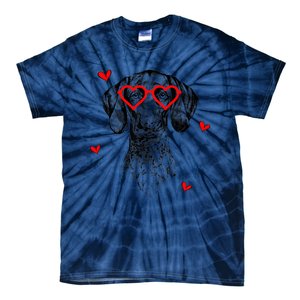 GSP With Heart Glasses Valentines Day Dog Mom Tie-Dye T-Shirt