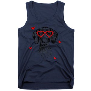 GSP With Heart Glasses Valentines Day Dog Mom Tank Top