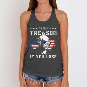 George Washington Its Only Treason If You Lose 4th Of July Women's Knotted Racerback Tank