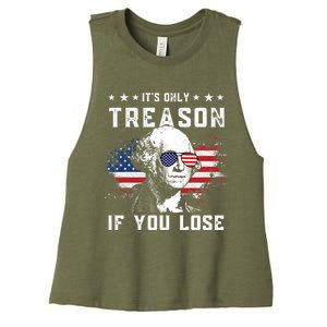 George Washington Its Only Treason If You Lose 4th Of July Gift Women's Racerback Cropped Tank