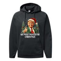 Got What I Wanted For Christmas Trump Xmas Pajamas 2024 Performance Fleece Hoodie