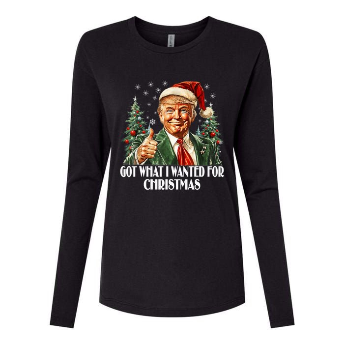 Got What I Wanted For Christmas Trump Xmas Pajamas 2024 Womens Cotton Relaxed Long Sleeve T-Shirt