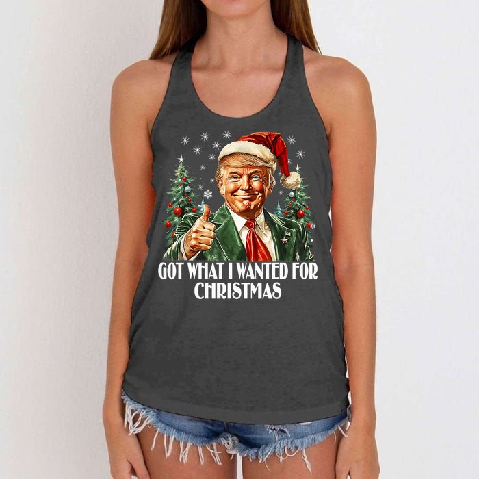 Got What I Wanted For Christmas Trump Xmas Pajamas 2024 Women's Knotted Racerback Tank