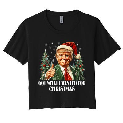 Got What I Wanted For Christmas Trump Xmas Pajamas 2024 Women's Crop Top Tee