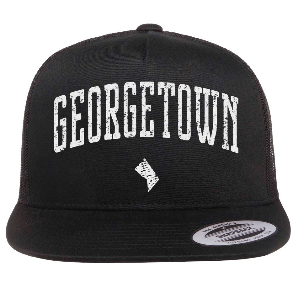 Georgetown Washington Icon Vintage City Flat Bill Trucker Hat