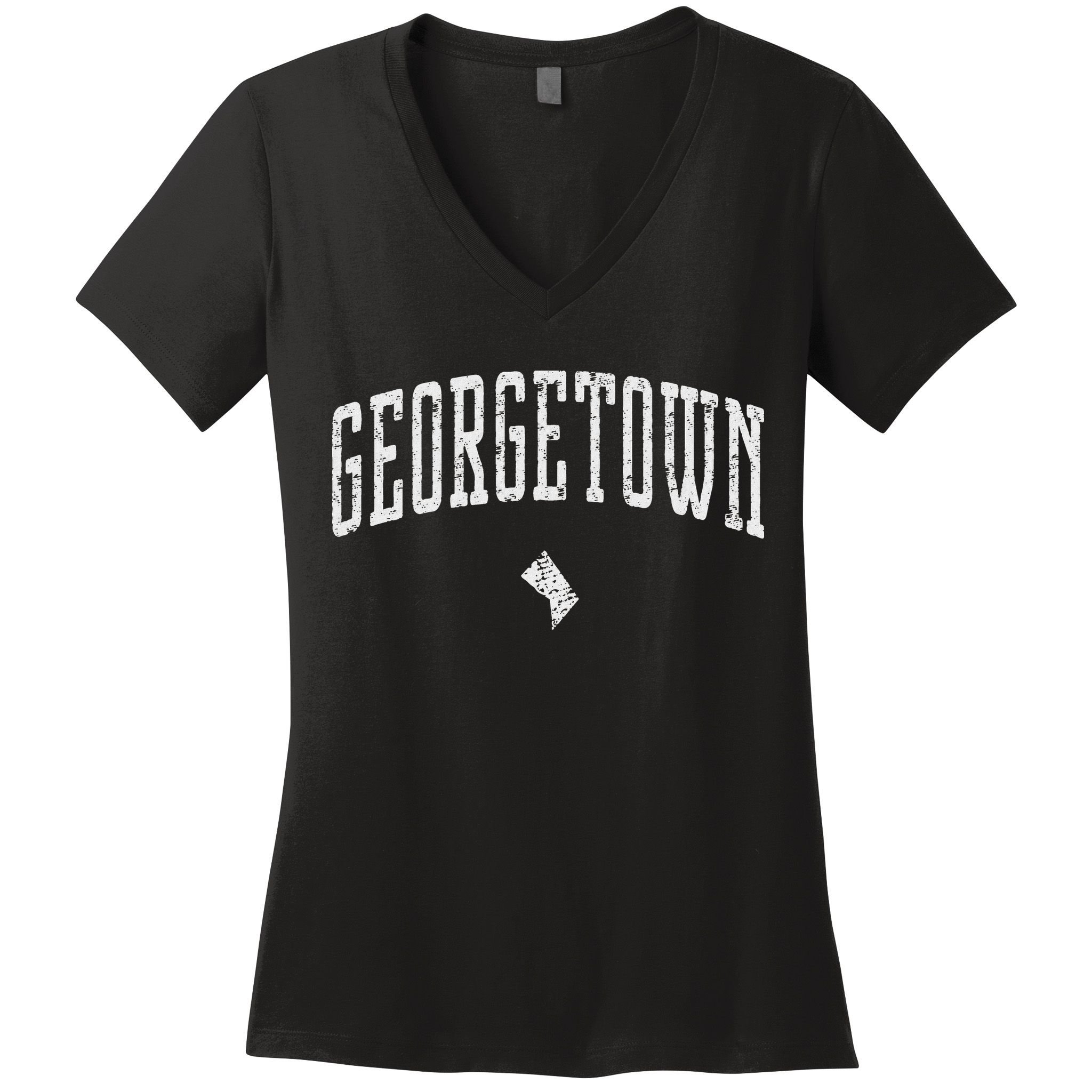 Georgetown Washington Icon Vintage City Women's V-Neck T-Shirt