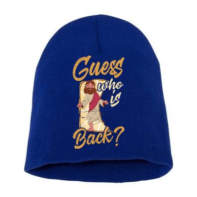 Guess Who Is Back God Palm Sunday Holy Week Religious Gift Short Acrylic Beanie