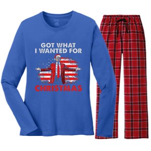 Got What I Wanted For Christmas Trump 2024 Women's Long Sleeve Flannel Pajama Set 