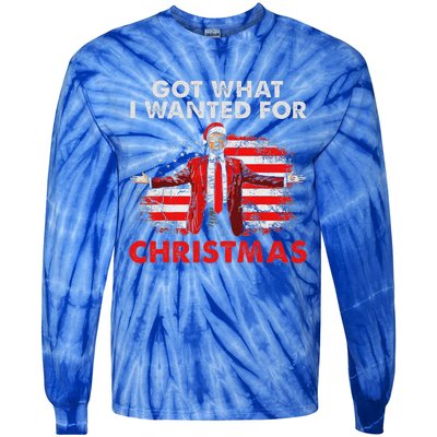 Got What I Wanted For Christmas Trump 2024 Tie-Dye Long Sleeve Shirt