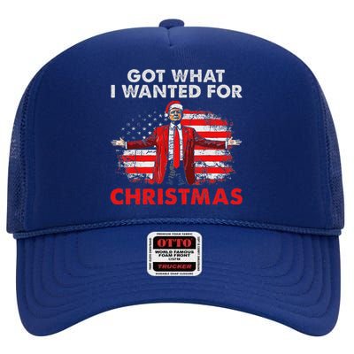 Got What I Wanted For Christmas Trump 2024 High Crown Mesh Back Trucker Hat