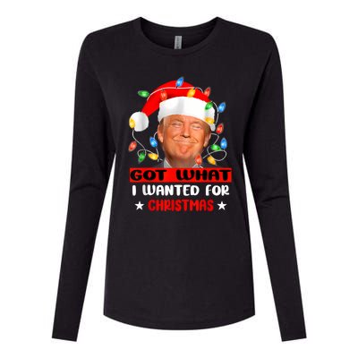 Got What I Wanted For Christmas Trump Xmas Pajamas 2024 Womens Cotton Relaxed Long Sleeve T-Shirt