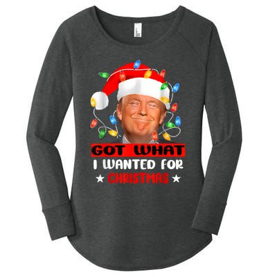 Got What I Wanted For Christmas Trump Xmas Pajamas 2024 Women's Perfect Tri Tunic Long Sleeve Shirt