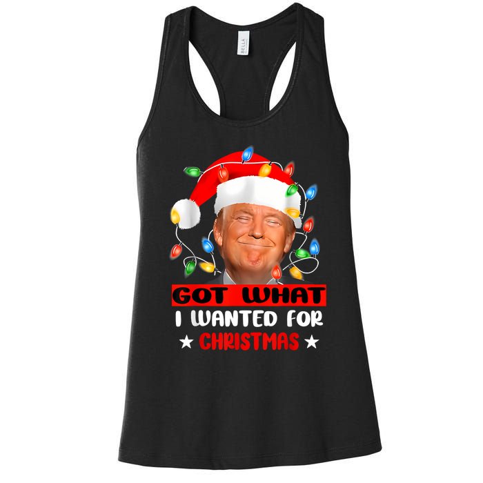 Got What I Wanted For Christmas Trump Xmas Pajamas 2024 Women's Racerback Tank