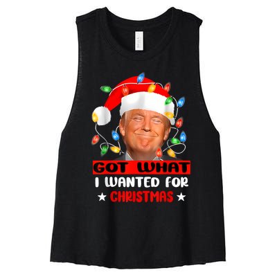 Got What I Wanted For Christmas Trump Xmas Pajamas 2024 Women's Racerback Cropped Tank