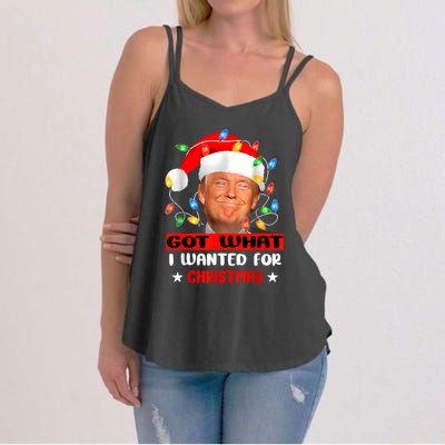 Got What I Wanted For Christmas Trump Xmas Pajamas 2024 Women's Strappy Tank