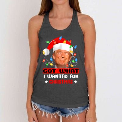 Got What I Wanted For Christmas Trump Xmas Pajamas 2024 Women's Knotted Racerback Tank