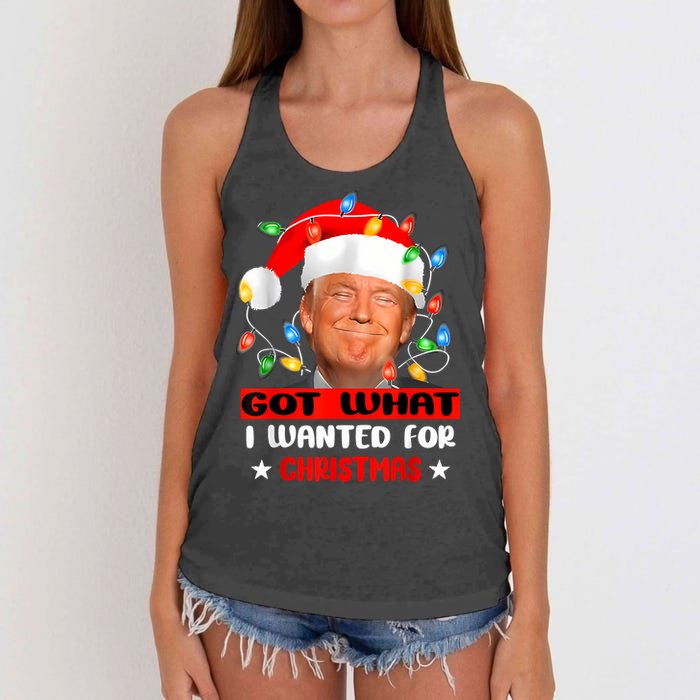 Got What I Wanted For Christmas Trump Xmas Pajamas 2024 Women's Knotted Racerback Tank