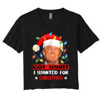 Got What I Wanted For Christmas Trump Xmas Pajamas 2024 Women's Crop Top Tee