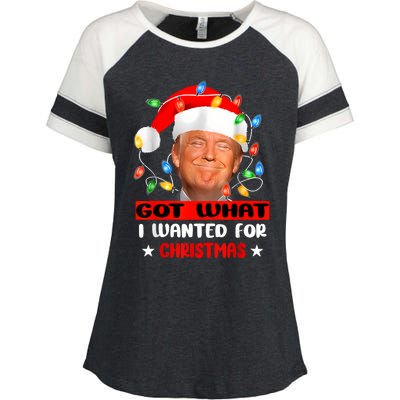 Got What I Wanted For Christmas Trump Xmas Pajamas 2024 Enza Ladies Jersey Colorblock Tee