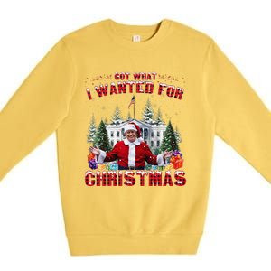 Got What I Wanted For Christmas Trump Won Trump President Premium Crewneck Sweatshirt