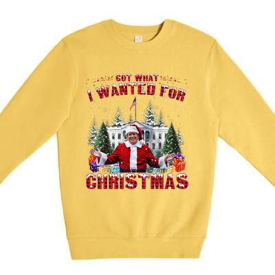 Got What I Wanted For Christmas Trump Won Trump President Premium Crewneck Sweatshirt