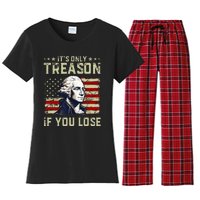 George Washington ItS Only Treason If You Lose 4th Of July Women's Flannel Pajama Set