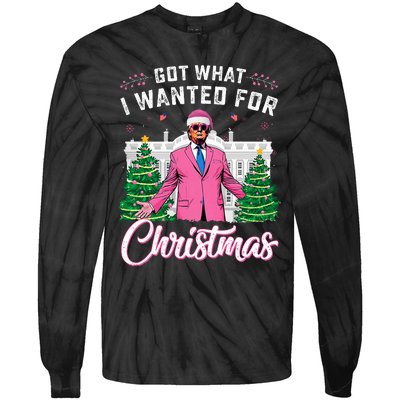 Got What I Wanted For Christmas Trump Tie-Dye Long Sleeve Shirt