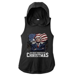 Got What I Wanted For Christmas Trump Won 2024 President Ladies PosiCharge Tri-Blend Wicking Draft Hoodie Tank