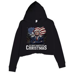 Got What I Wanted For Christmas Trump Won 2024 President Crop Fleece Hoodie