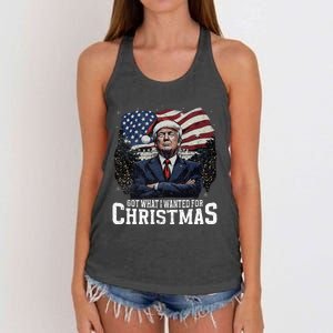 Got What I Wanted For Christmas Trump Won 2024 President Women's Knotted Racerback Tank