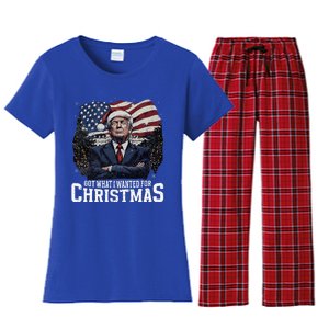 Got What I Wanted For Christmas Trump Won 2024 President Women's Flannel Pajama Set