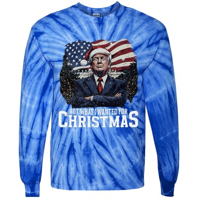 Got What I Wanted For Christmas Trump Won 2024 President Tie-Dye Long Sleeve Shirt