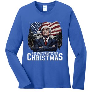 Got What I Wanted For Christmas Trump Won 2024 President Ladies Long Sleeve Shirt