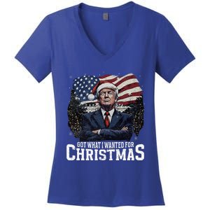 Got What I Wanted For Christmas Trump Won 2024 President Women's V-Neck T-Shirt