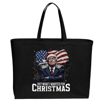 Got What I Wanted For Christmas Trump Won 2024 President Cotton Canvas Jumbo Tote