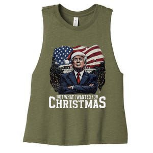 Got What I Wanted For Christmas Trump Won 2024 President Women's Racerback Cropped Tank