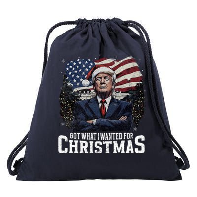 Got What I Wanted For Christmas Trump Won 2024 President Drawstring Bag