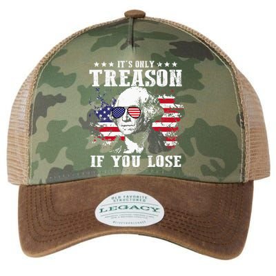George Washington It's Only Treason If You Lose 4th Of July Legacy Tie Dye Trucker Hat