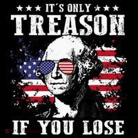 George Washington It's Only Treason If You Lose 4th Of July Flexfit Unipanel Trucker Cap