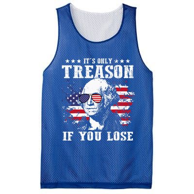 George Washington It's Only Treason If You Lose 4th Of July Mesh Reversible Basketball Jersey Tank