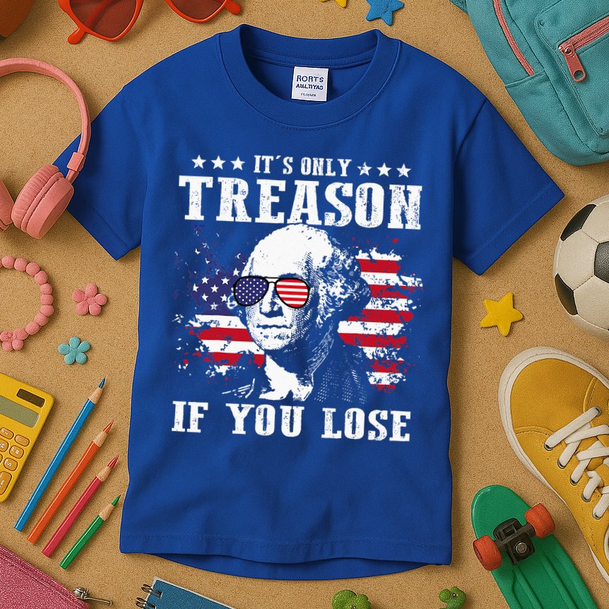 George Washington It's Only Treason If You Lose 4th Of July Kids T-Shirt