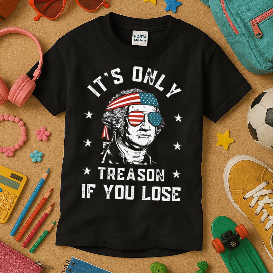 George Washington It's Only Treason If You Lose 4th Of July Kids T-Shirt